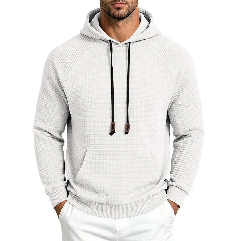 Herren Thermo-Waffel-Hoodie mit Raglanärmeln und Kängurutasche Drune