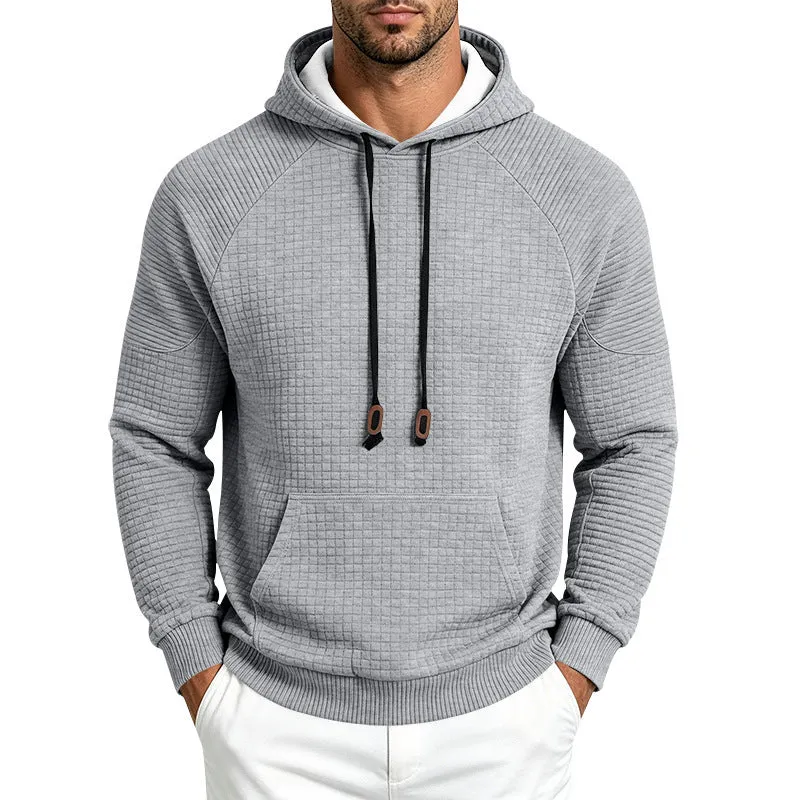 Herren Thermo-Waffel-Hoodie mit Raglanärmeln und Kängurutasche Drune