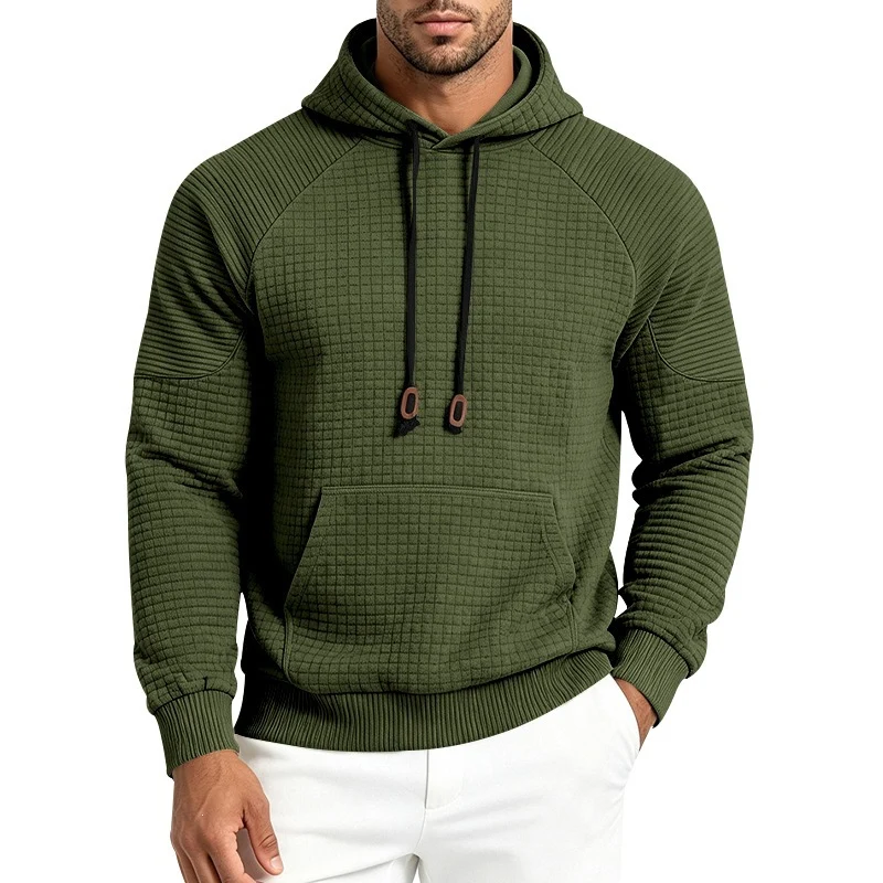 Herren Thermo-Waffel-Hoodie mit Raglanärmeln und Kängurutasche Drune