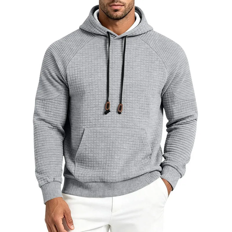 Herren Thermo-Waffel-Hoodie mit Raglanärmeln und Kängurutasche Drune