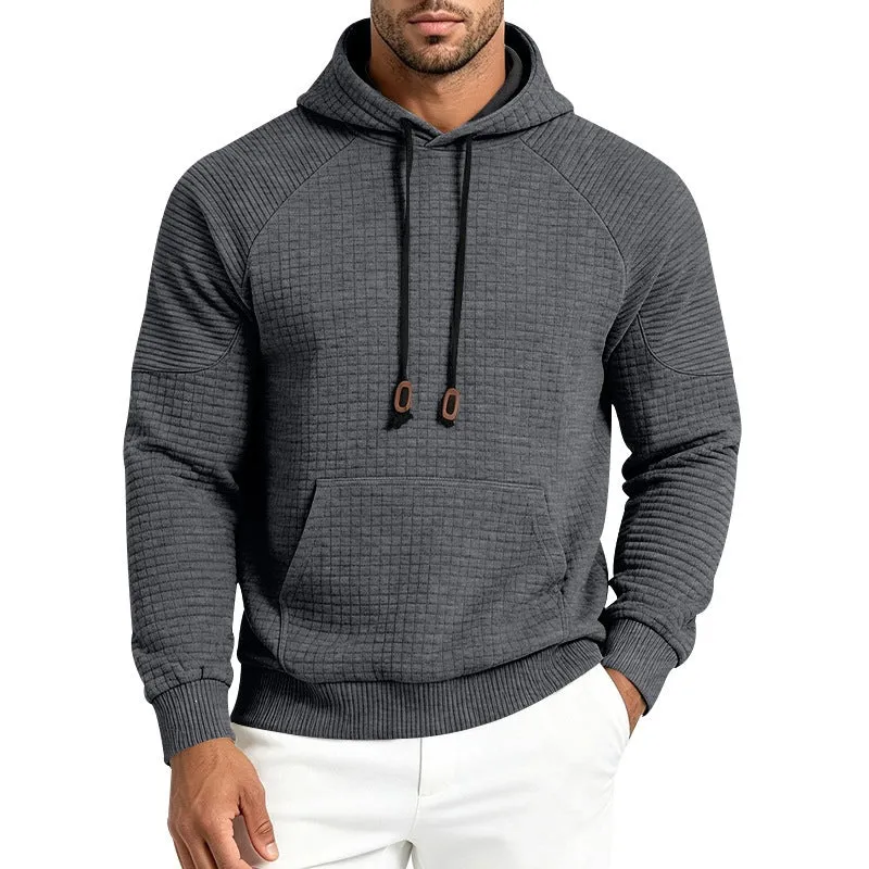 Herren Thermo-Waffel-Hoodie mit Raglanärmeln und Kängurutasche Drune