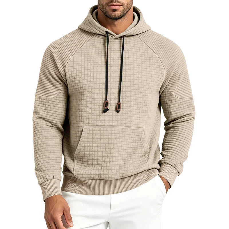 Herren Thermo-Waffel-Hoodie mit Raglanärmeln und Kängurutasche Drune