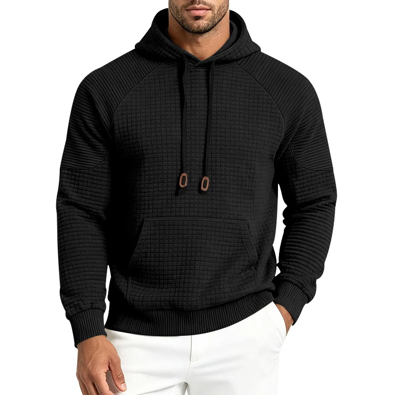 Herren Thermo-Waffel-Hoodie mit Raglanärmeln und Kängurutasche Drune