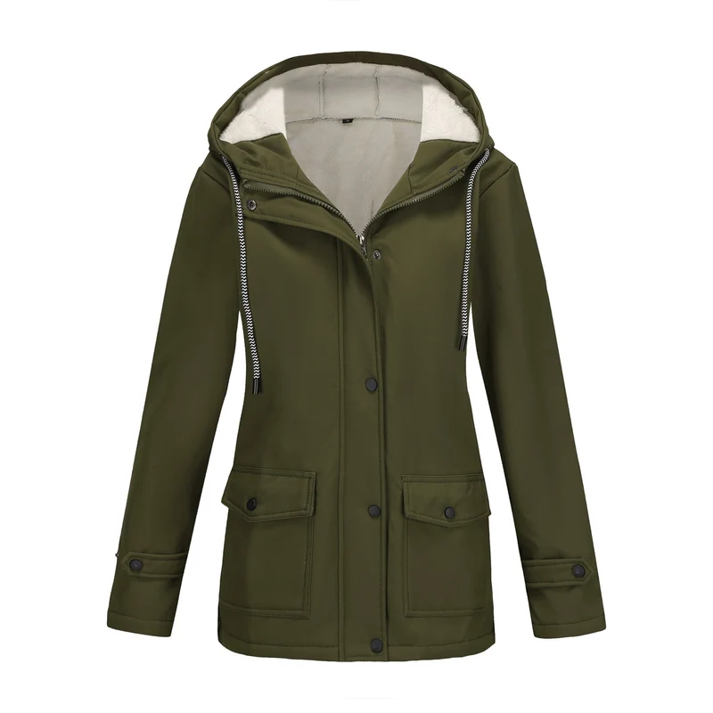 Damen Funktionale Winterjacke mit Fleece-Futter und Kapuze Drune
