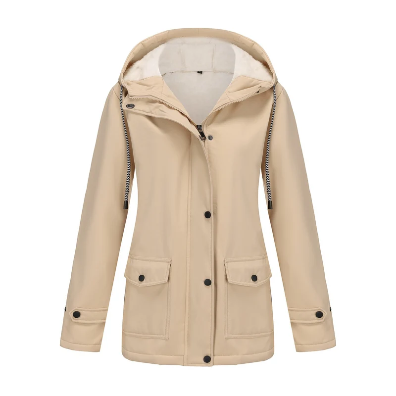 Damen Funktionale Winterjacke mit Fleece-Futter und Kapuze Drune