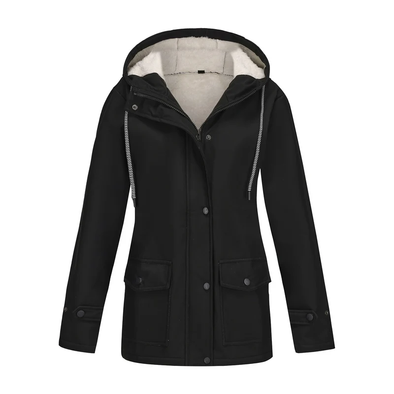 Damen Funktionale Winterjacke mit Fleece-Futter und Kapuze Drune