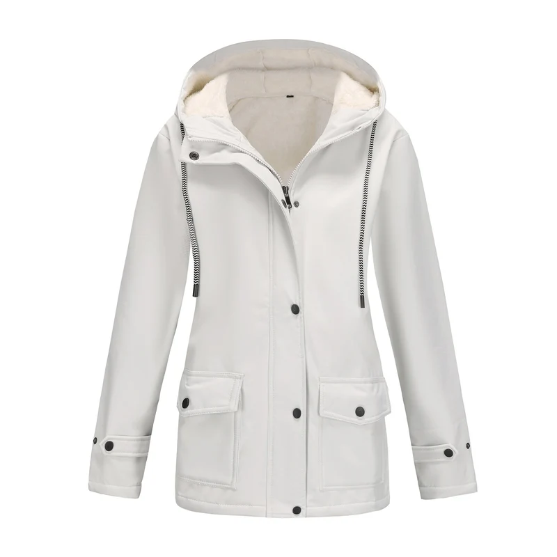 Damen Funktionale Winterjacke mit Fleece-Futter und Kapuze Drune