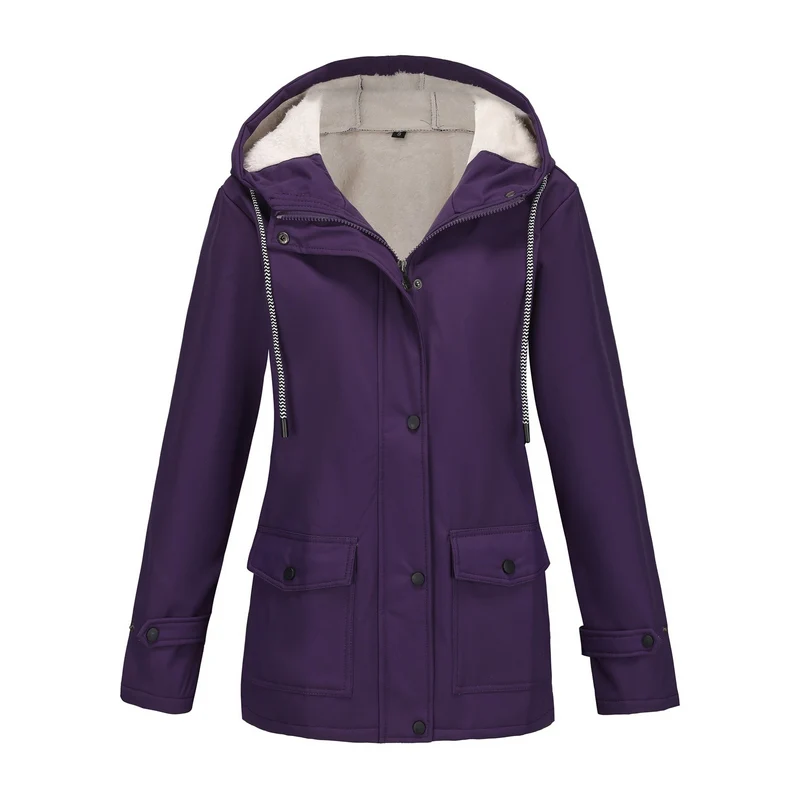 Damen Funktionale Winterjacke mit Fleece-Futter und Kapuze Drune