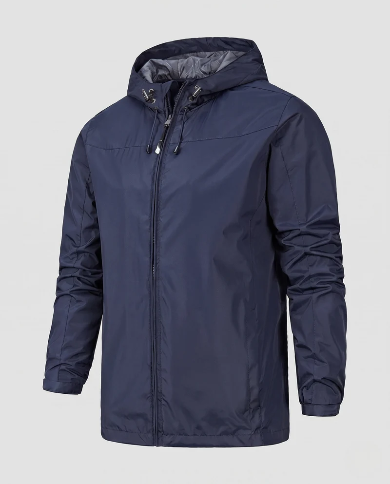 Leichte wasserabweisende Herren-Hoodiejacke mit gepolstertem Innenfutter und verstellbaren Bündchen Drune