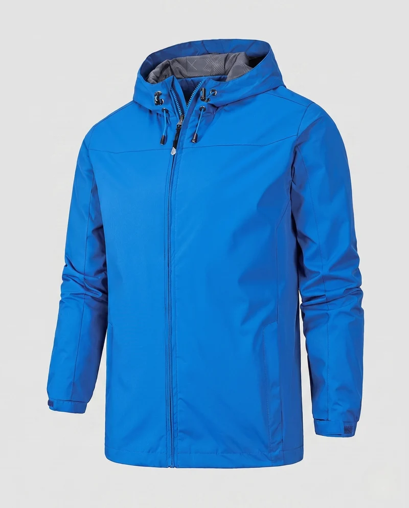 Leichte wasserabweisende Herren-Hoodiejacke mit gepolstertem Innenfutter und verstellbaren Bündchen Drune