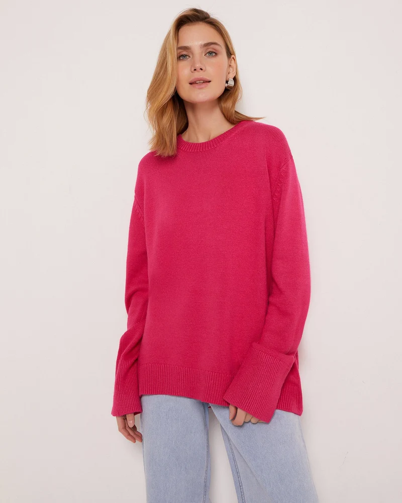 Damen Oversized Pullover mit weichem Feinstrick Drune
