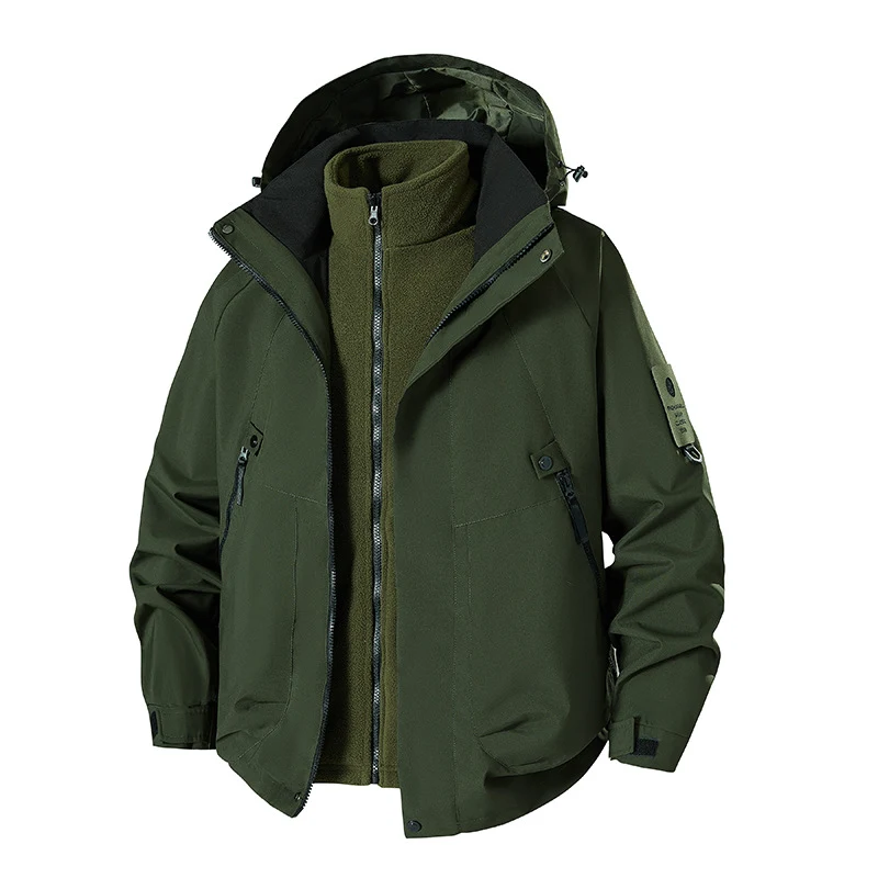 Herren wetterfeste Hardshell-Jacke mit herausnehmbarer Thermofleece-Weste Drune