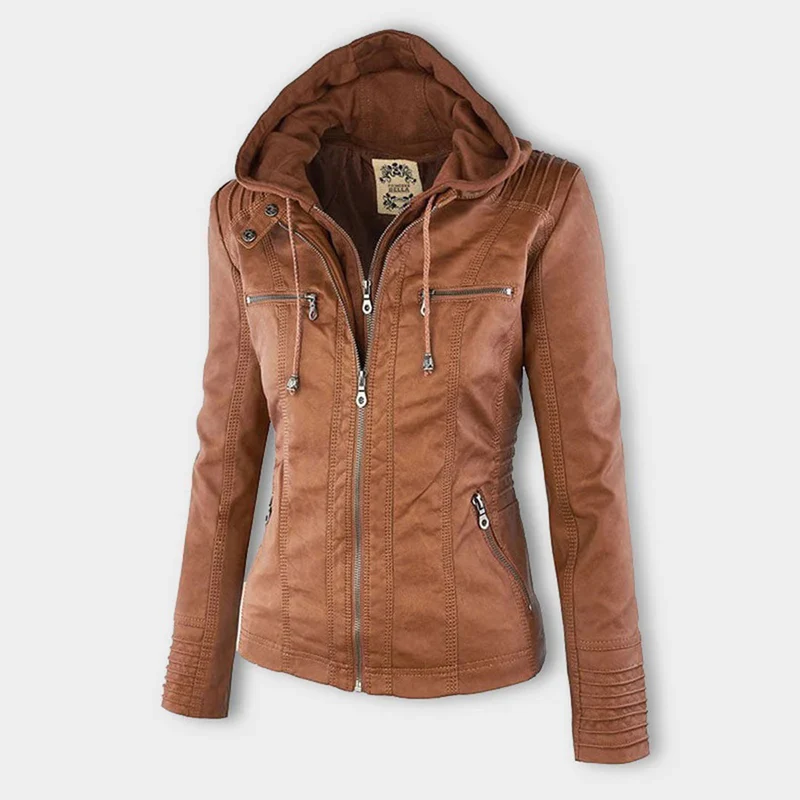 Drune | Bikerjacke Mit Kapuze Für Damen - Winter