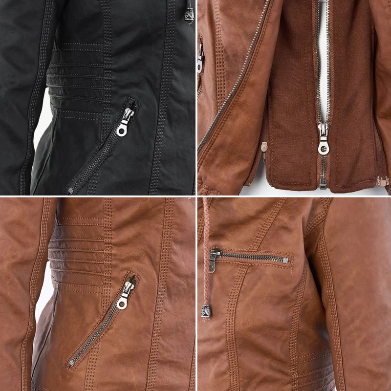 Drune | Bikerjacke Mit Kapuze Für Damen - Winter