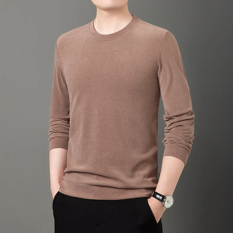 Herren Feiner Rundhals-Pullover aus leichtem Stretch-Strick mit schmaler Silhouette Drune