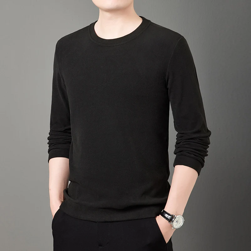 Herren Feiner Rundhals-Pullover aus leichtem Stretch-Strick mit schmaler Silhouette Drune