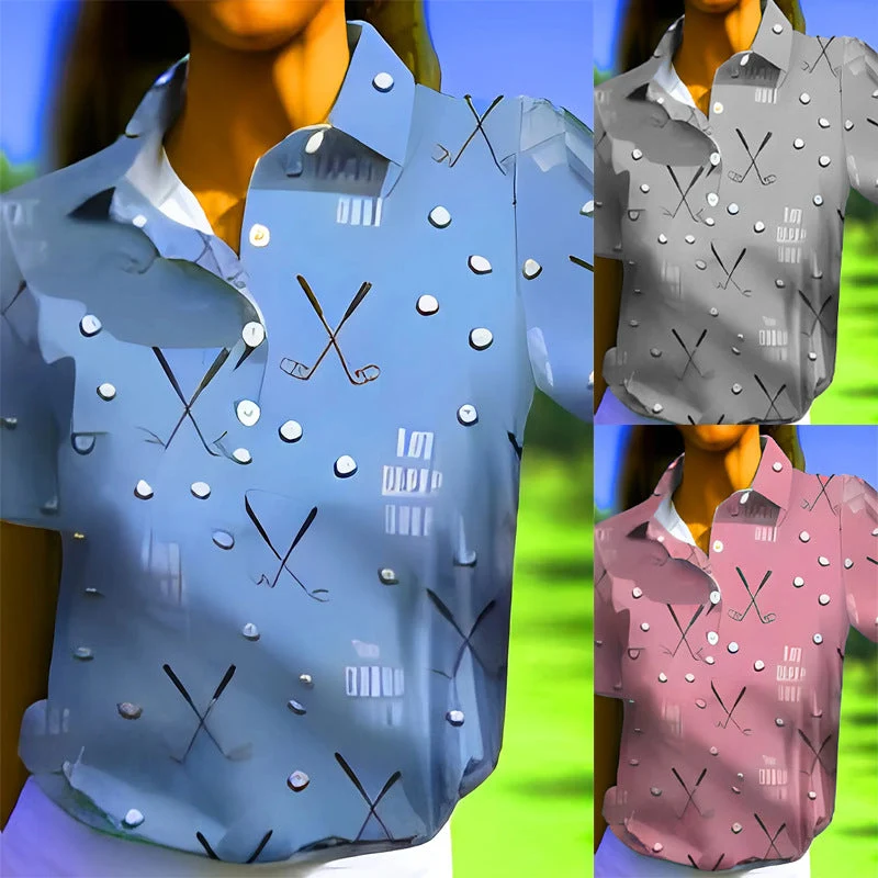 Damen Poloshirt mit modernem Golf-Muster und bequemem Schnitt Drune