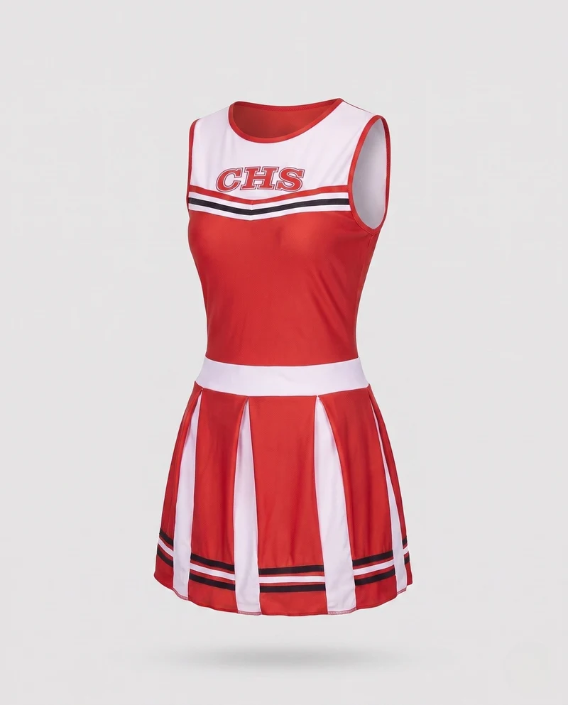 Frauen Cheerleader Kostüm mit sportlichen Akzenten Drune