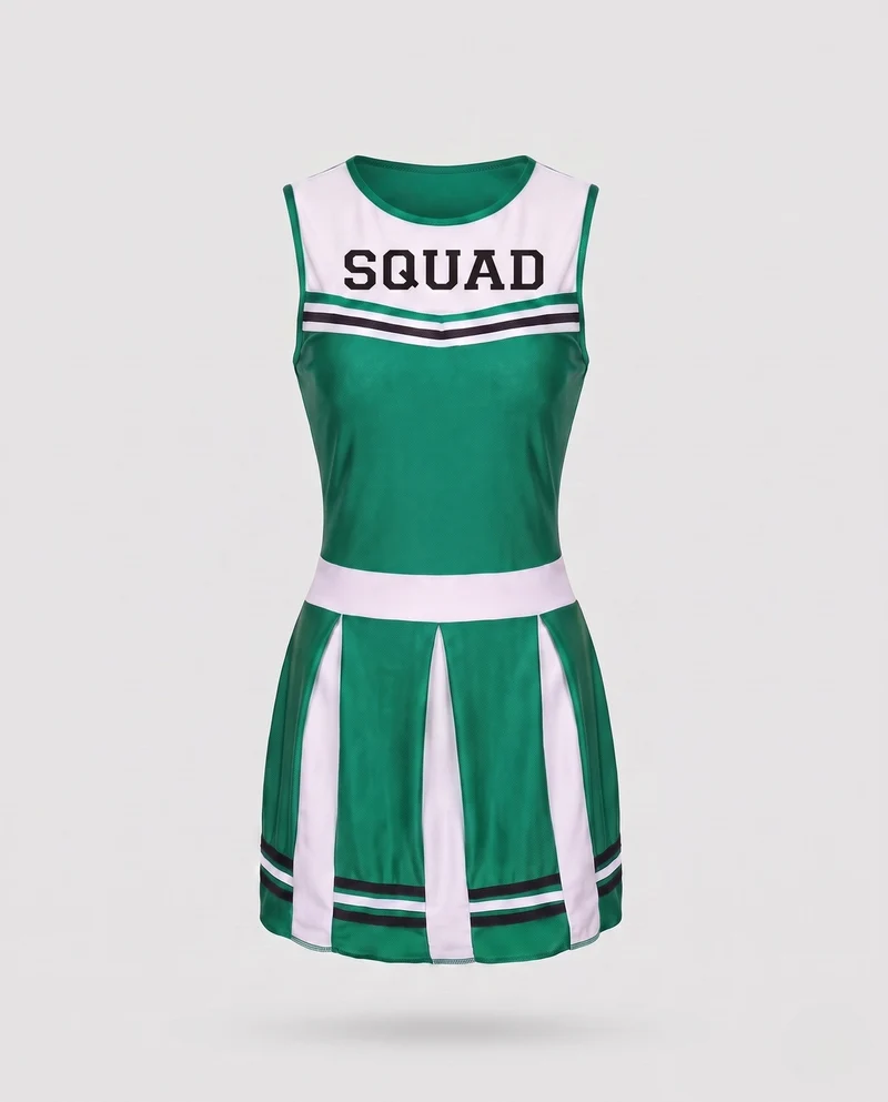 Frauen Cheerleader Kostüm mit sportlichen Akzenten Drune