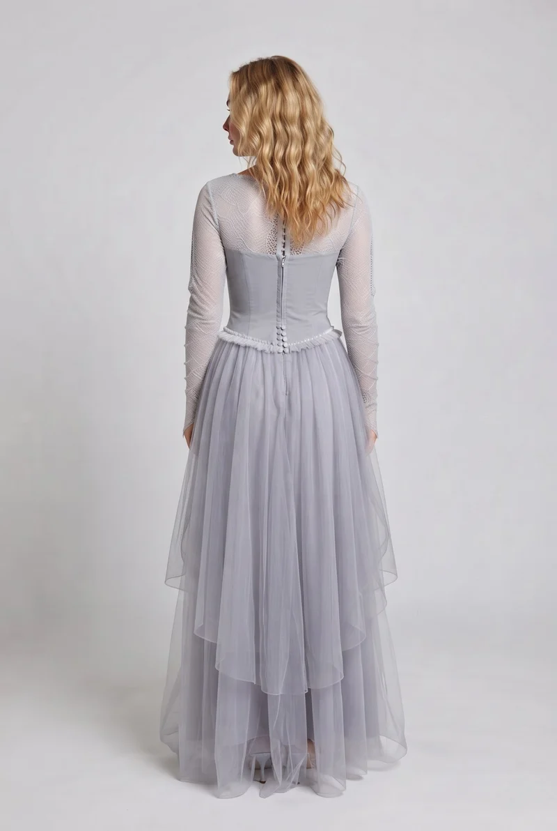 Frauen elegantes Hochzeitskleid Drune