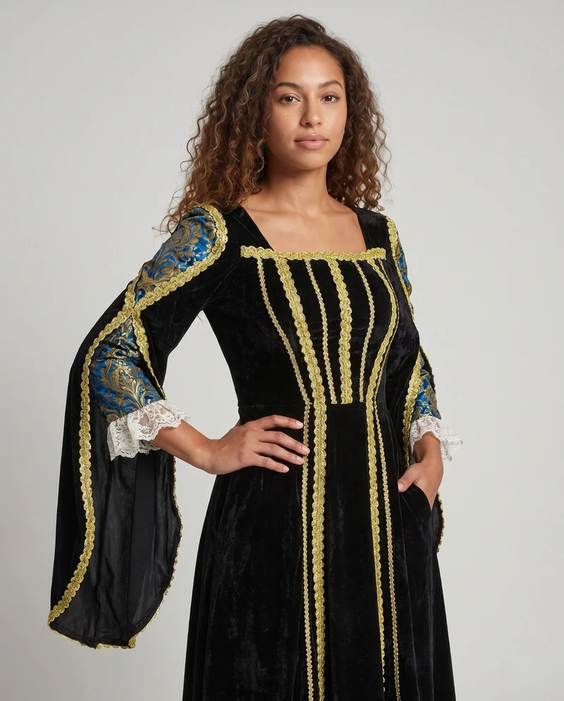 Frauen Elegantes Abendkleid mit Raffinierten Ärmeln Drune