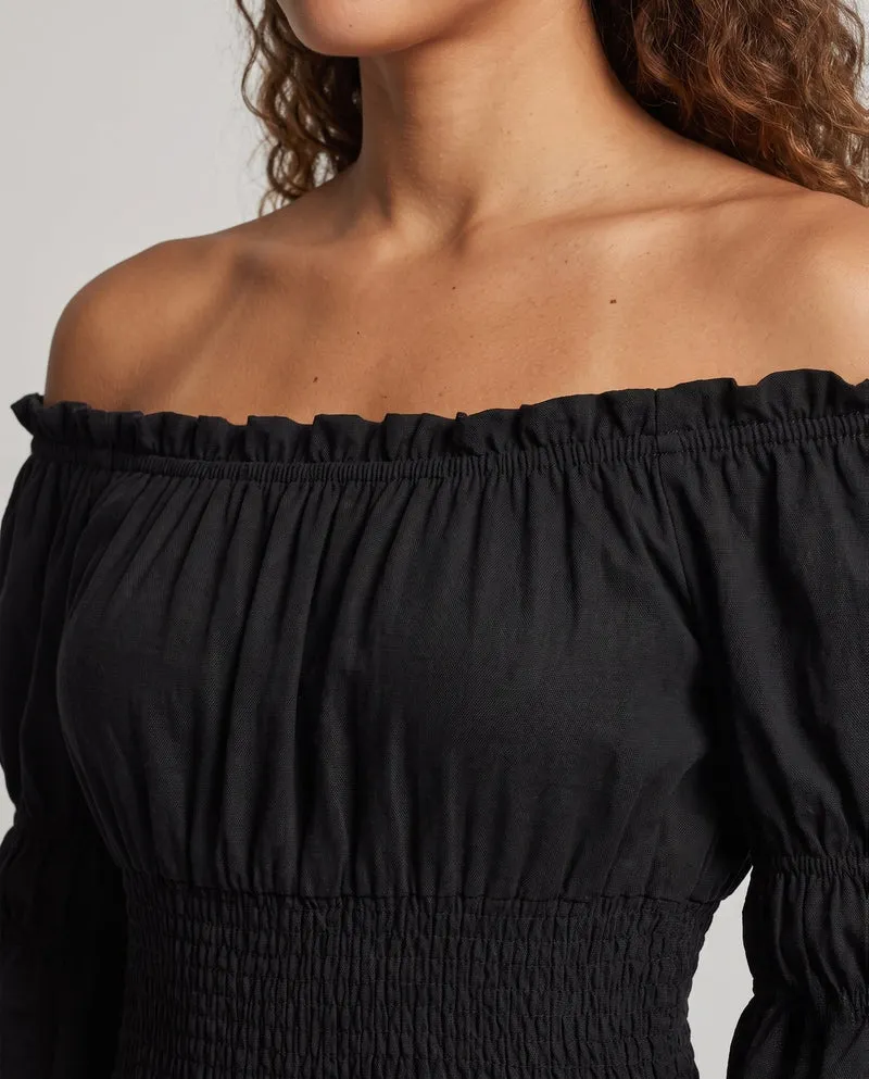 Frauen Elegante Maxi Kleid mit Off-Shoulder Design Drune