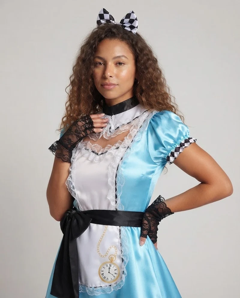 Fantasievolles Kostüm für Damen als Alice im Wunderland Drune