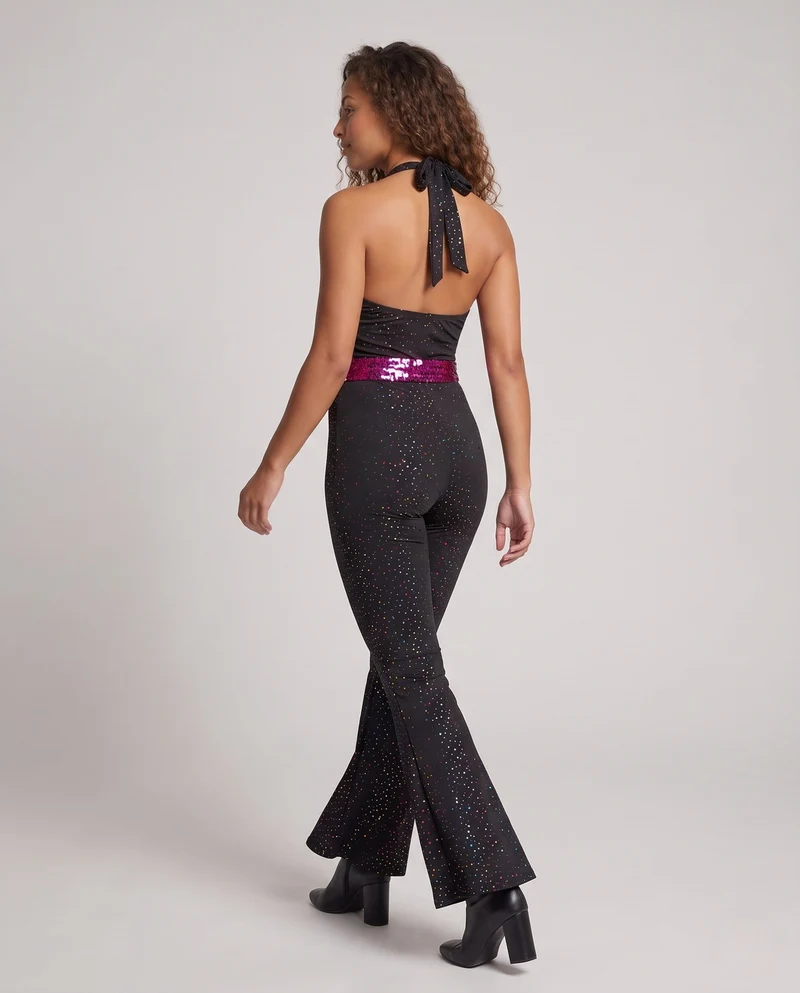 Damen Funkelndes Jumpsuit mit weitem Bein Drune