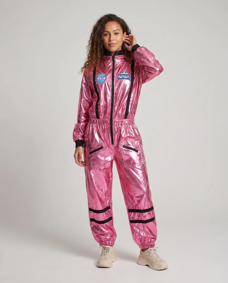 Damen futuristischer Glanz Raumanzug Drune
