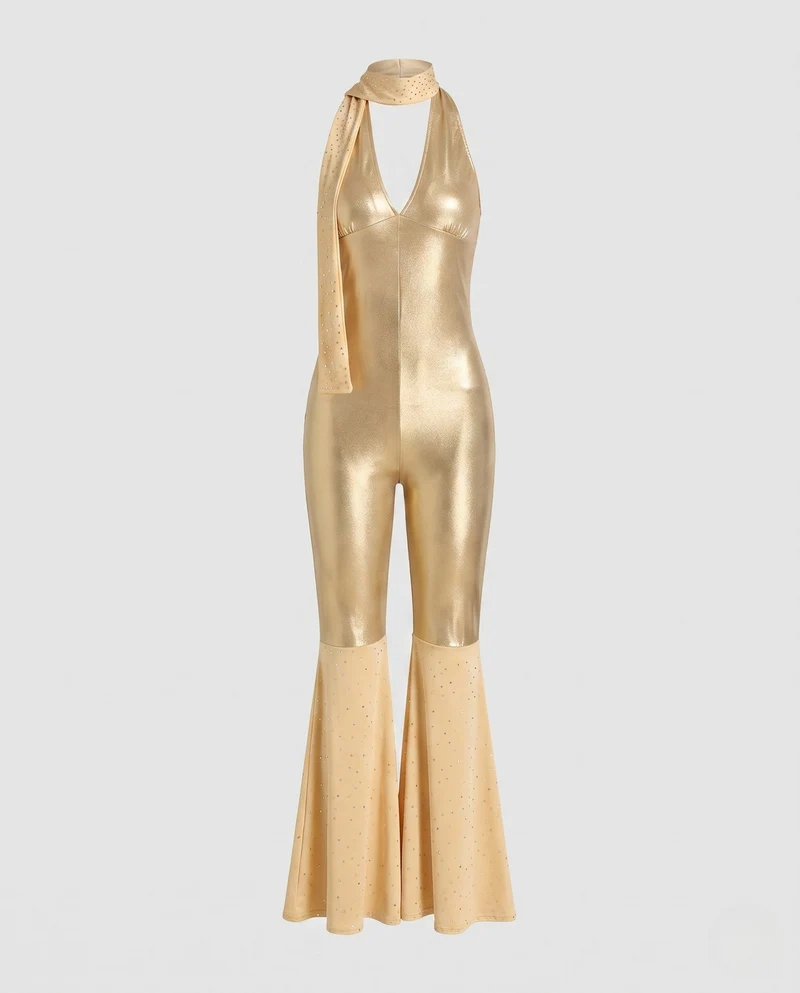 Frauen Glamouröses Jumpsuit Drune