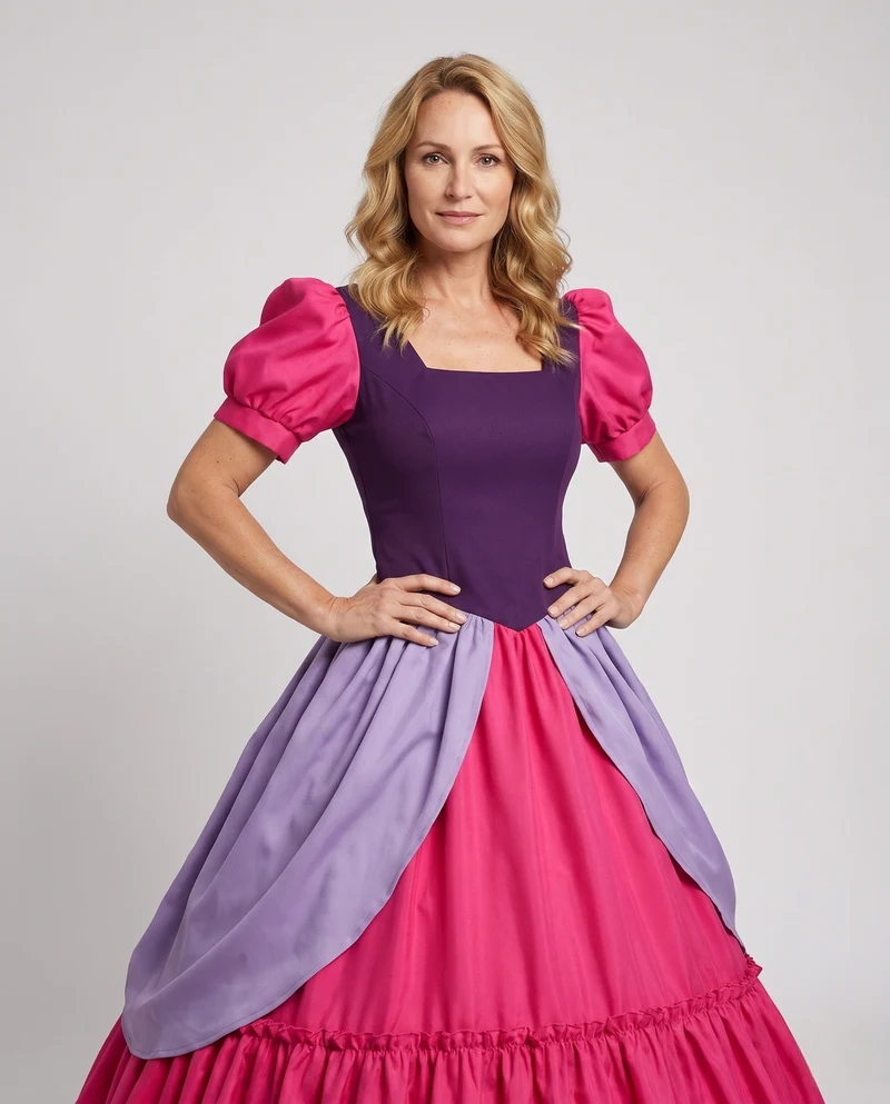 Damen bezauberndes Prinzessinnenkleid mit Rüschen Drune