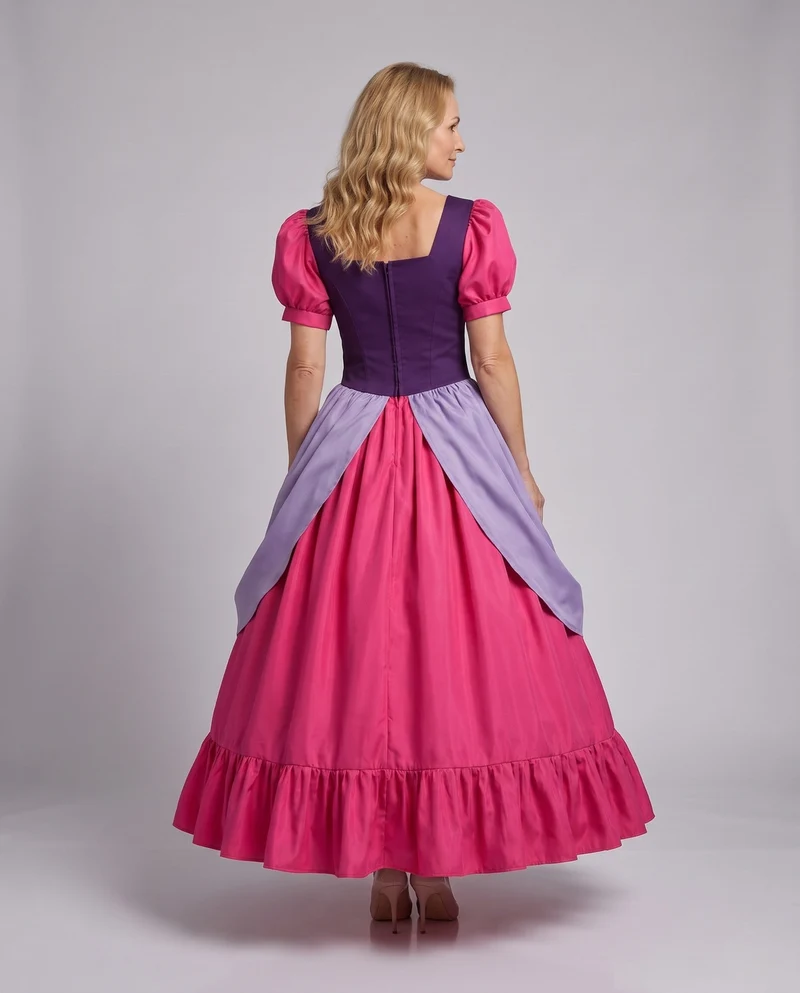 Damen bezauberndes Prinzessinnenkleid mit Rüschen Drune