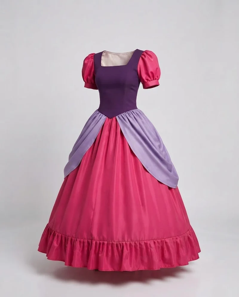 Damen bezauberndes Prinzessinnenkleid mit Rüschen Drune
