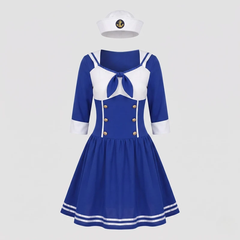 Damen-Maritime-Kapitänskostüm Drune