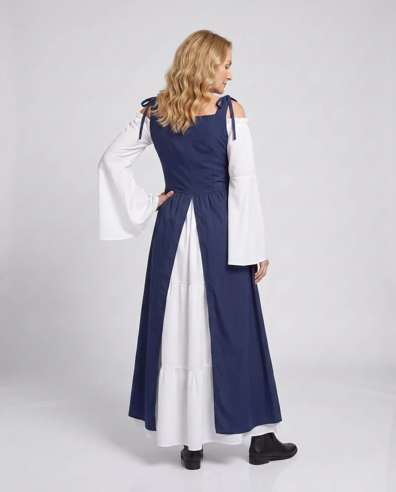 Damen mittelalterliches Kleid mit fließenden Ärmeln Drune