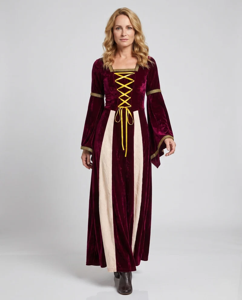Frauen Mittelalter Zauberer Kleid Drune