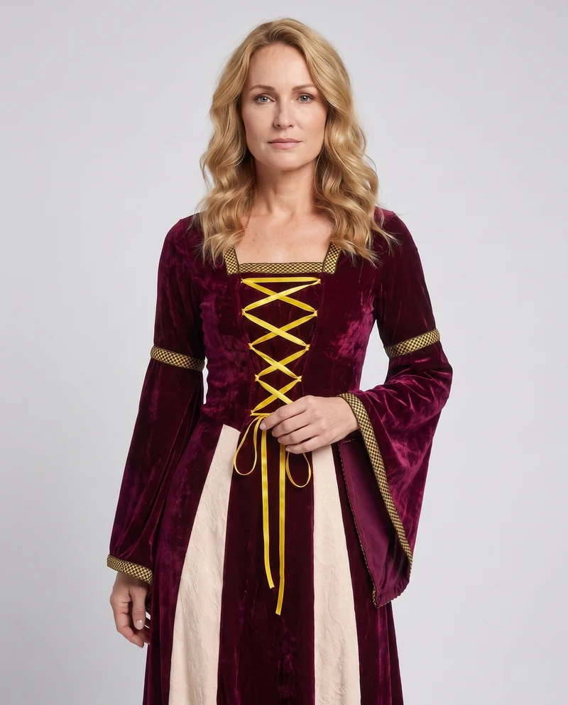 Frauen Mittelalter Zauberer Kleid Drune