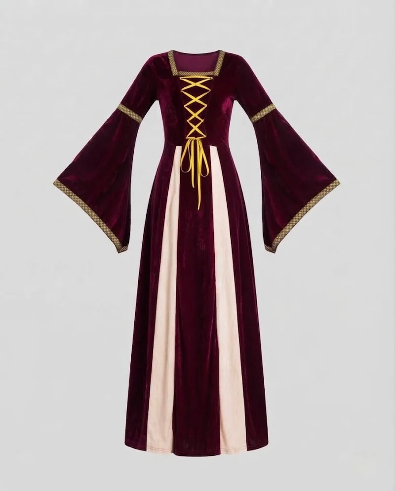 Frauen Mittelalter Zauberer Kleid Drune