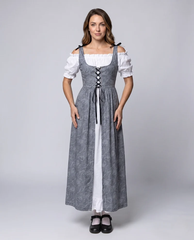 Damen traditionelle Kleid mit verspieltem Design Drune