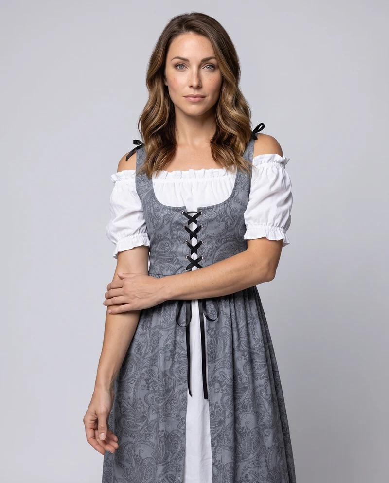Damen traditionelle Kleid mit verspieltem Design Drune