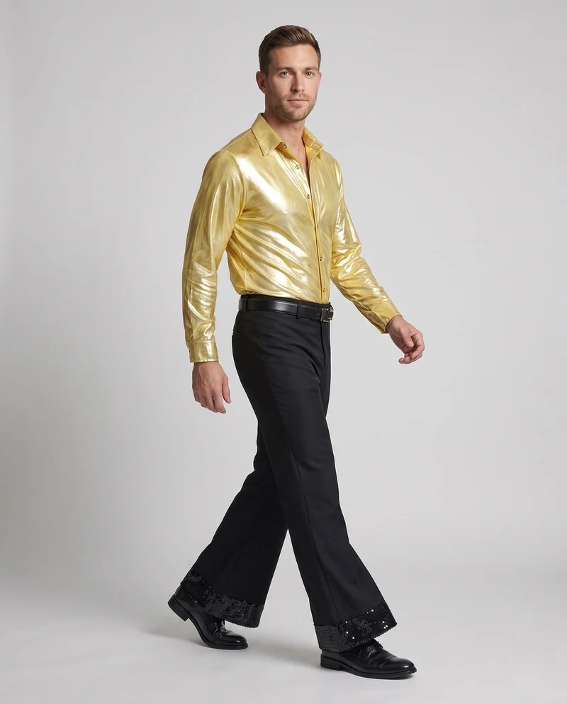Festliches Disco-Outfit für Herren mit glitzernden Details Drune