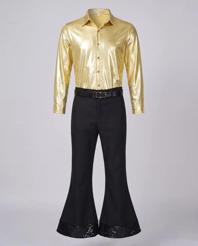 Festliches Disco-Outfit für Herren mit glitzernden Details Drune