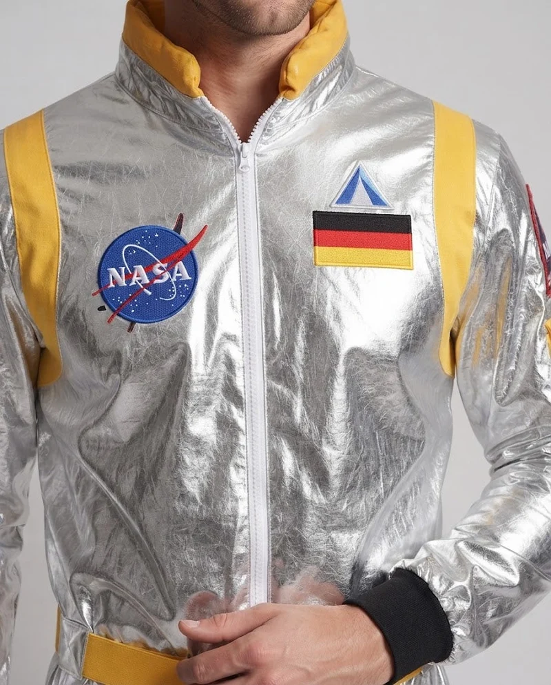 Herren futuristischen Raumanzug mit reflektierender Oberfläche Drune
