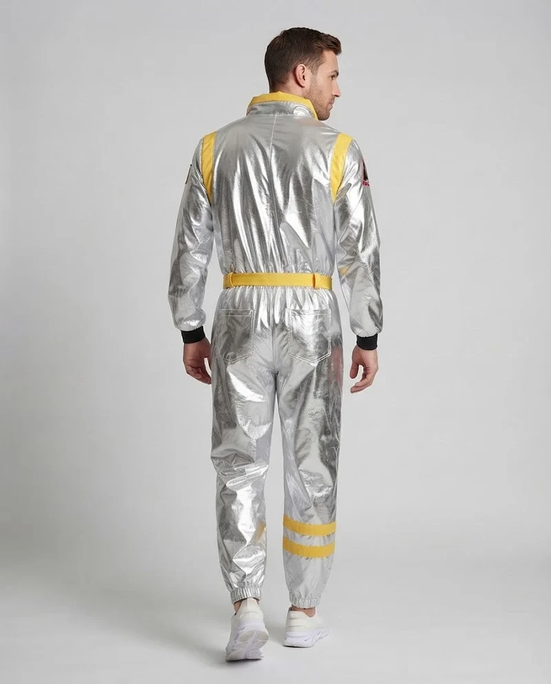 Herren futuristischen Raumanzug mit reflektierender Oberfläche Drune