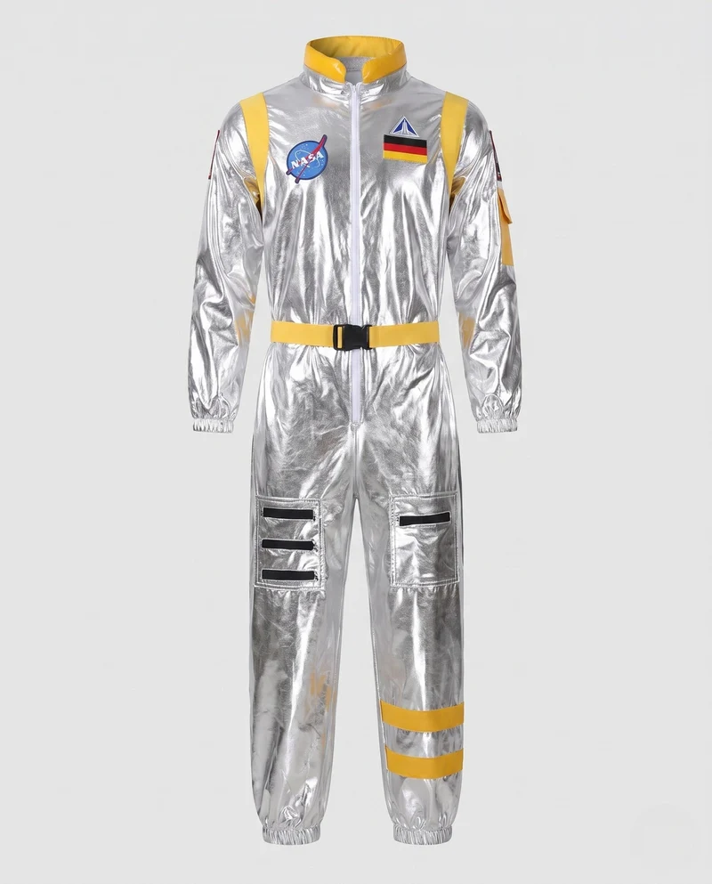 Herren futuristischen Raumanzug mit reflektierender Oberfläche Drune