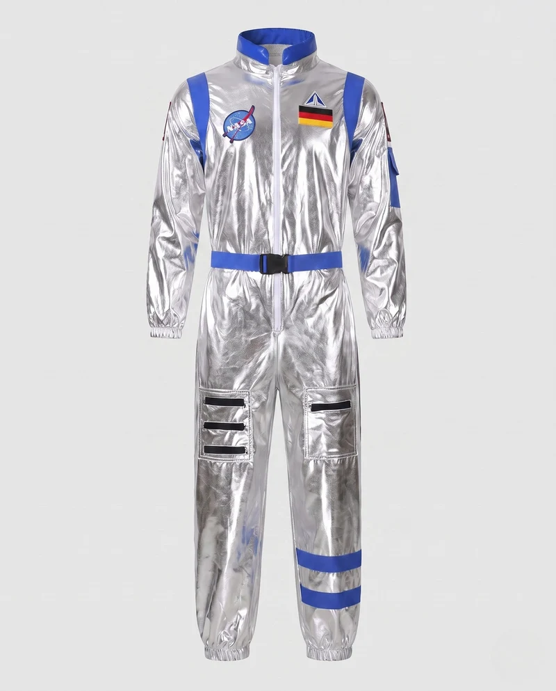 Herren futuristischen Raumanzug mit reflektierender Oberfläche Drune