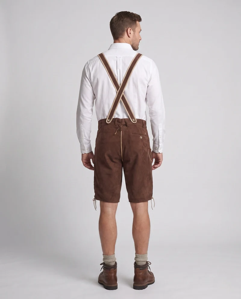 Herren traditionelle Lederhosen mit aufwendiger Stickerei Drune