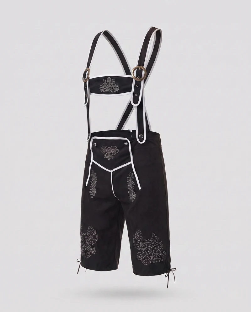 Herren traditionelle Lederhosen mit aufwendiger Stickerei Drune