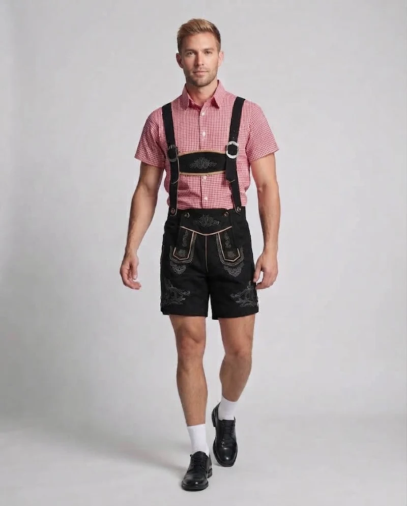 Herren Trachten Shorts mit aufwendiger Stickerei Drune