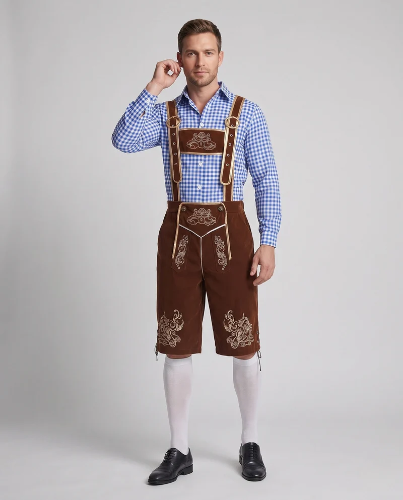 Herren Trachten Shorts mit aufwändigen Verzierungen Drune